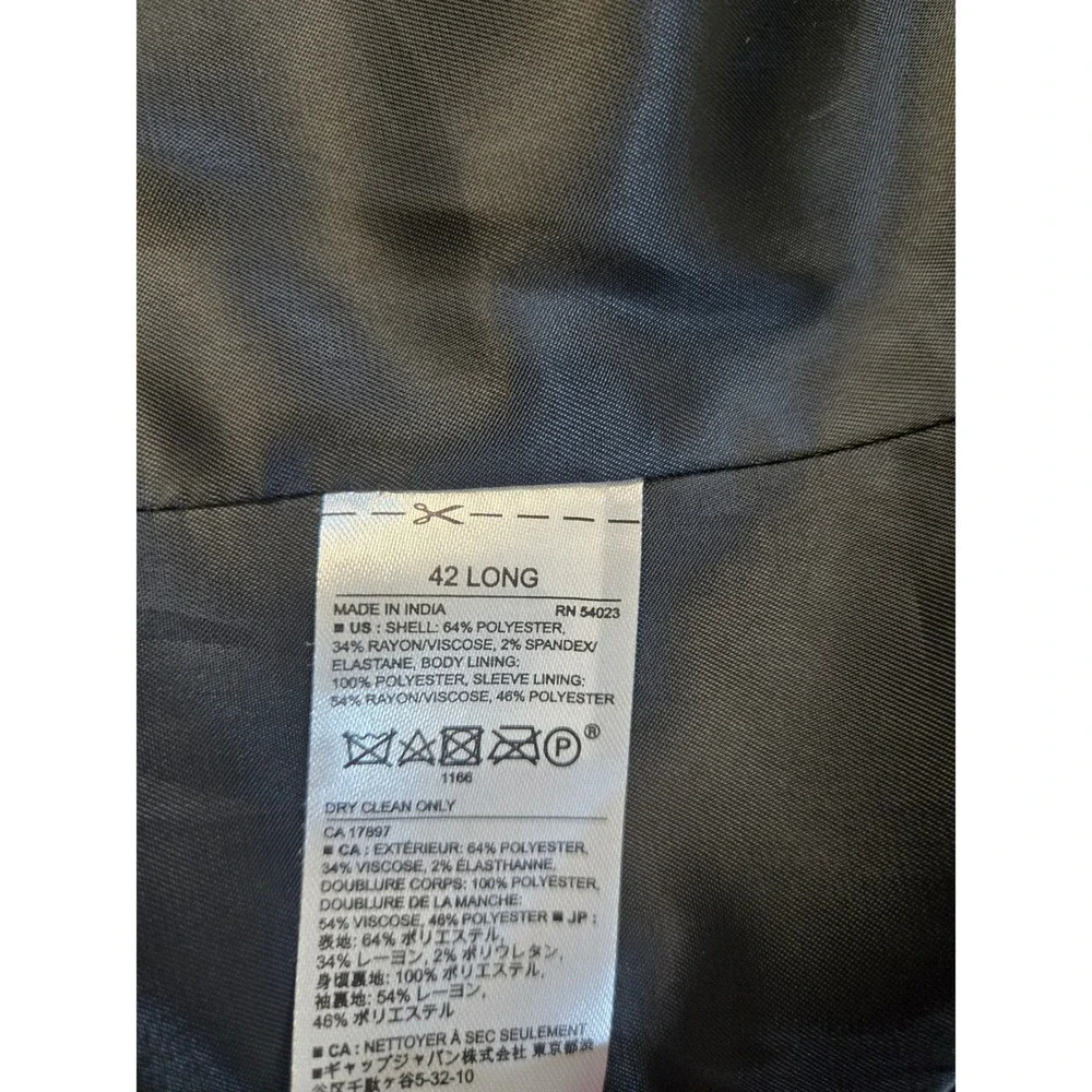 Banana Republic Mens 42L Slim Fit Charcoal Gray Nailhead Blazer Suit Jacket 42 L